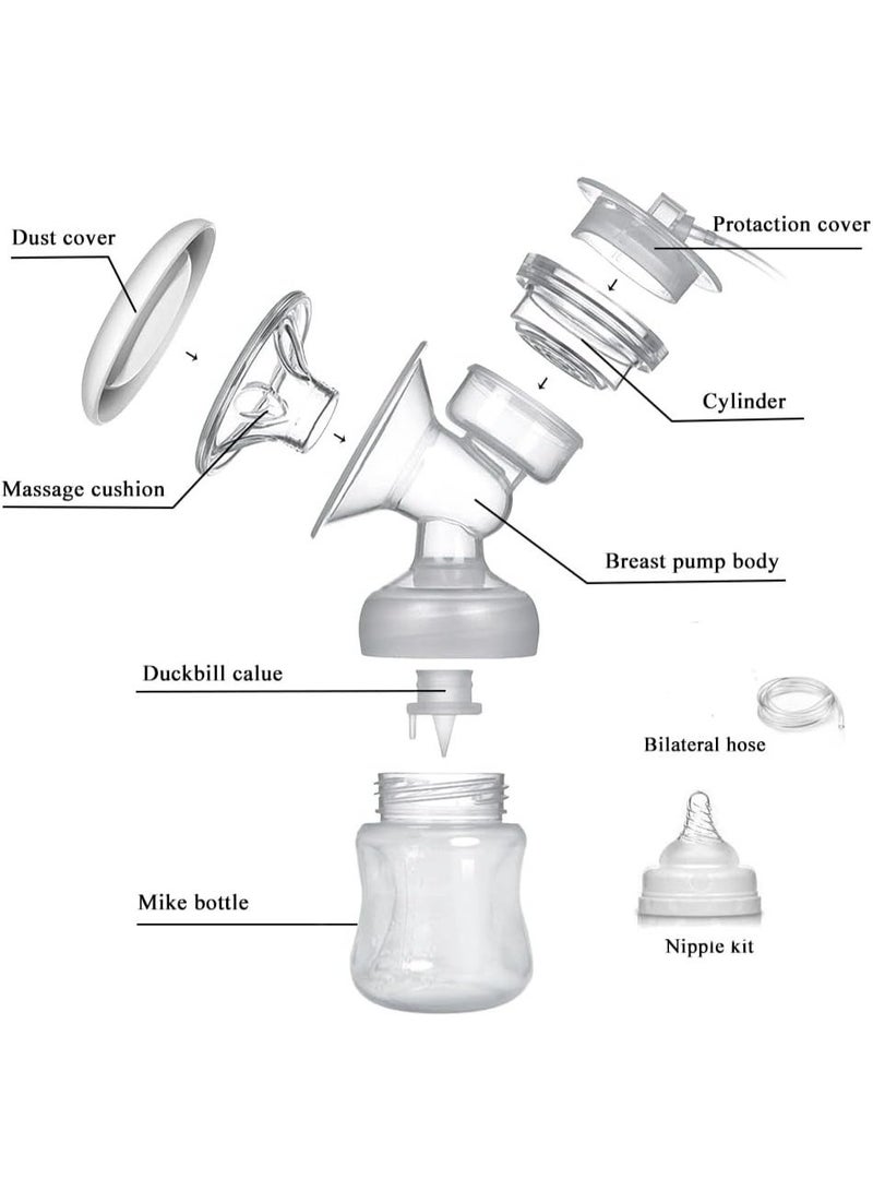 Bukela Electric Breast Pump, Breast Pump Electric Breastfeeding Pump 3 Modes 10 Levels Dual Rechargeable Nursing Double Breast Milk Pump Massage with Touchscreen LED - Image 3