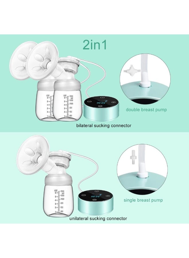 Bukela Electric Breast Pump, Breast Pump Electric Breastfeeding Pump 3 Modes 10 Levels Dual Rechargeable Nursing Double Breast Milk Pump Massage with Touchscreen LED - Image 5