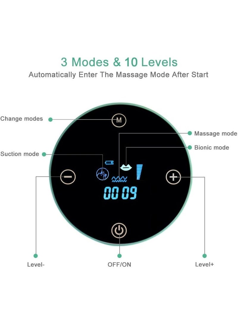 Bukela Electric Breast Pump, Breast Pump Electric Breastfeeding Pump 3 Modes 10 Levels Dual Rechargeable Nursing Double Breast Milk Pump Massage with Touchscreen LED - Image 2