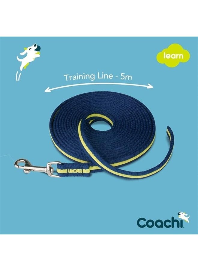 The Company of Animals Company of Animals Coachi Training Line 5m, Safe Training Outdoors, Recall Training, Dog & Puppy Socialisation, Lightweight, Soft to Hold, Suitable for Small & Medium Dogs & Puppies,Navy and Lime  - Image 3