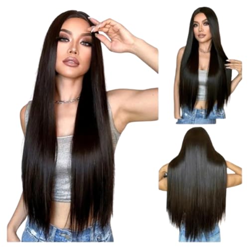 Akashkrishna Long Hair Wig For Women Full Head Natural Hairs | High temperature Resistant Hair Wig | Suitable For Parties & Styling | Brown Wigs | Pack Of 1 Wig & Wig Cap - Image 1