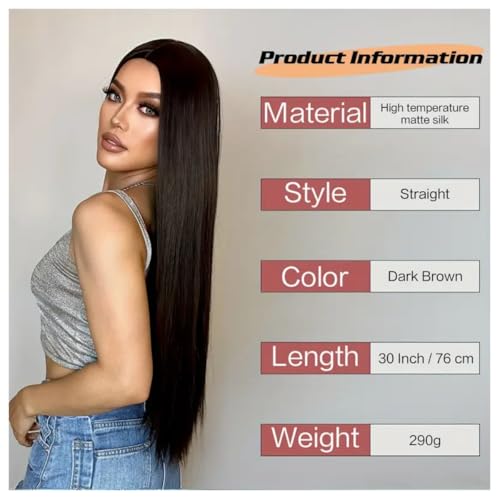Akashkrishna Long Hair Wig For Women Full Head Natural Hairs | High temperature Resistant Hair Wig | Suitable For Parties & Styling | Brown Wigs | Pack Of 1 Wig & Wig Cap - Image 4