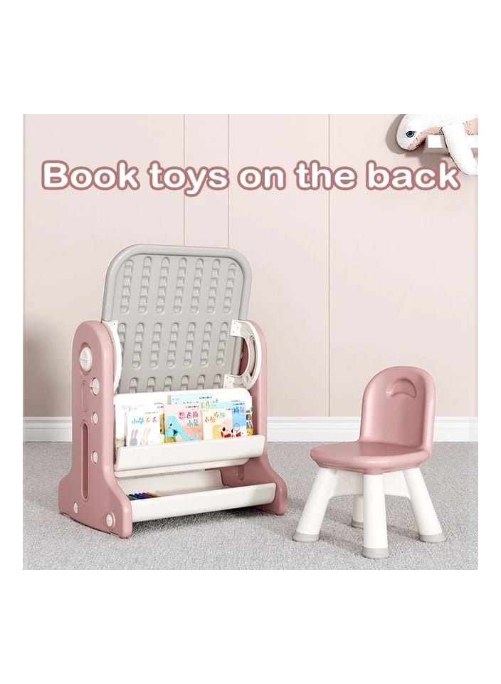 اي ام زد جي طاولة أطفال 2 في 1 متعددة الوظائف أو لوحة كتابة فنية قابلة للتعديل وكرسي واحد - Image 2