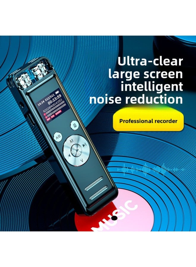 Recording Pen Mp3 Color Screen HD Noise Reduction Students In Class Portable Business Meeting Recorder-Color:Black-Capacity:64GB - Image 2