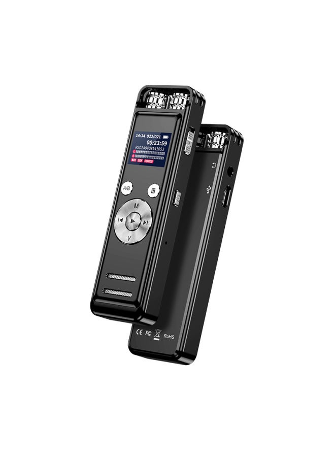 Recording Pen Mp3 Color Screen HD Noise Reduction Students In Class Portable Business Meeting Recorder-Color:Black-Capacity:64GB - Image 1