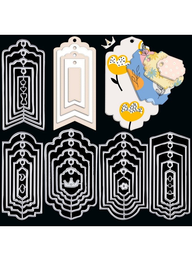 ORIGACH 5 Set 36 Pcs Bookmark Metal Cutting Dies Tag Die Cuts Embossing Stencils Scrapbooking Tool For Diy Card Scrapbooking - Image 1