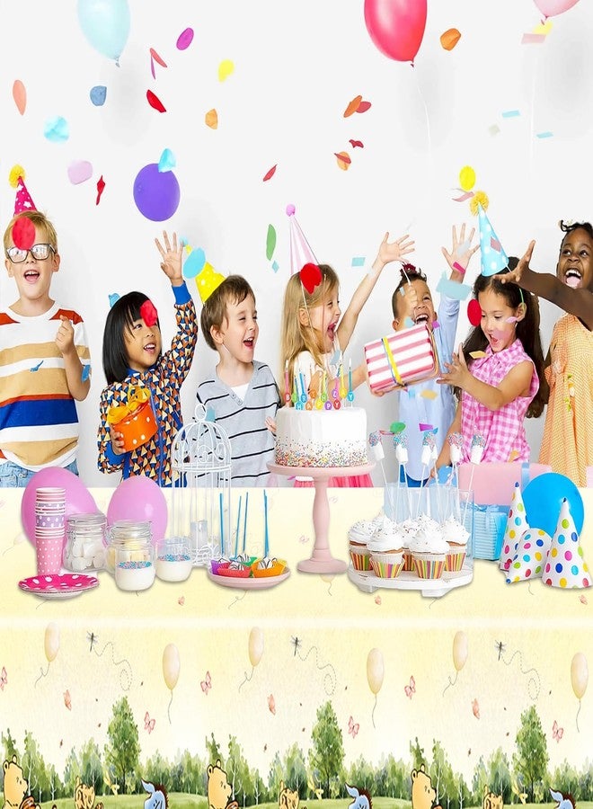 32 SPIRITS 3PCS Classic Winnie Baby Shower Table Cloth Neutral Pooh Party Tablecloth for Girl Boy Disposable Plastic Table Cover First Birthday Gender Reveal Supplies（54x108in） - Image 5