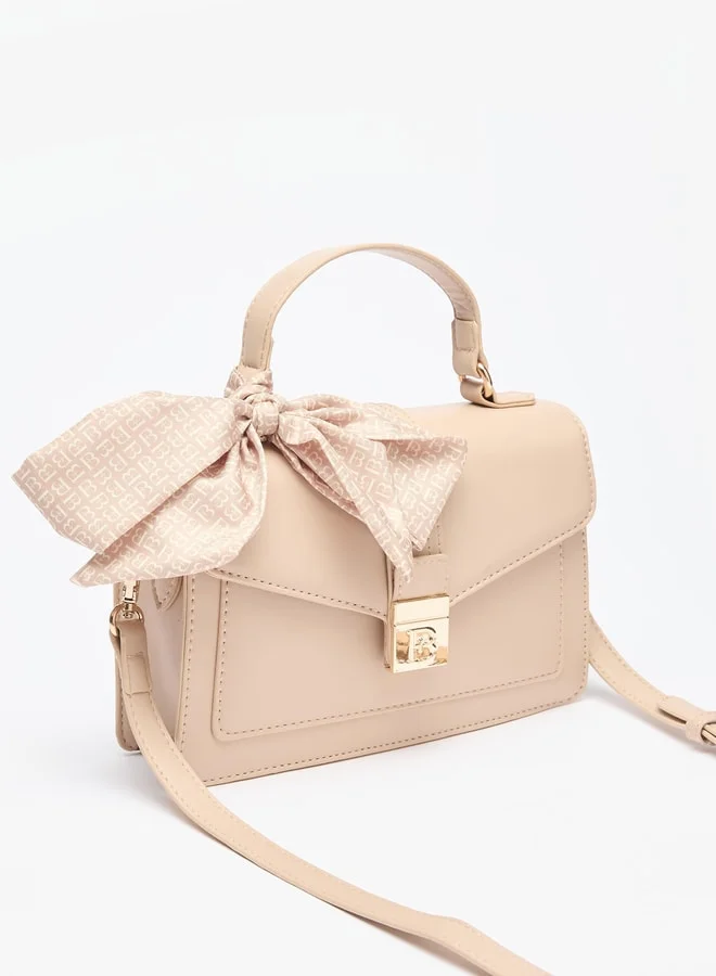 Flora Bella By Shoexpress Solid Satchel Bag with Adjustable Strap and Magnetic Closure