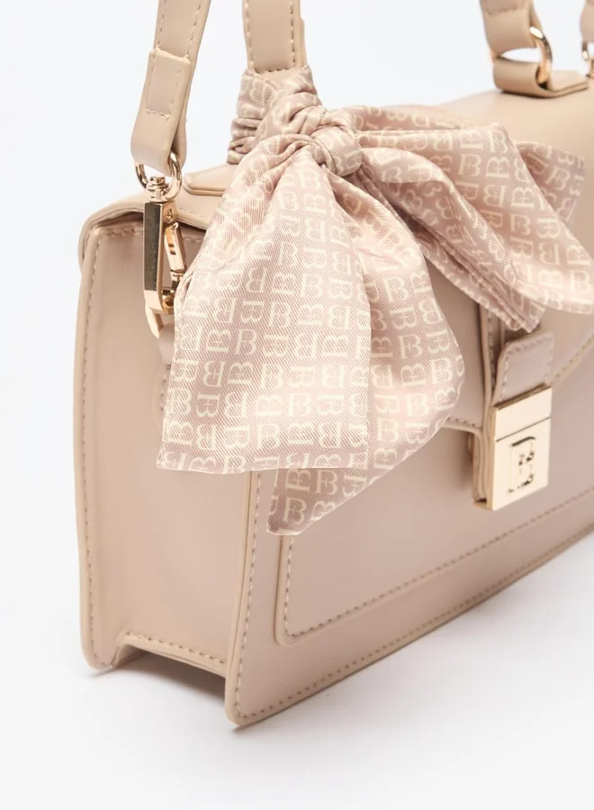 Flora Bella By Shoexpress Solid Satchel Bag with Adjustable Strap and Magnetic Closure