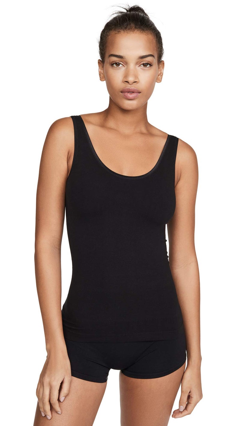Yummie womens Seamless Reversible Shapewear tank top and cami shirts, Black, Medium-Large US - Image 4