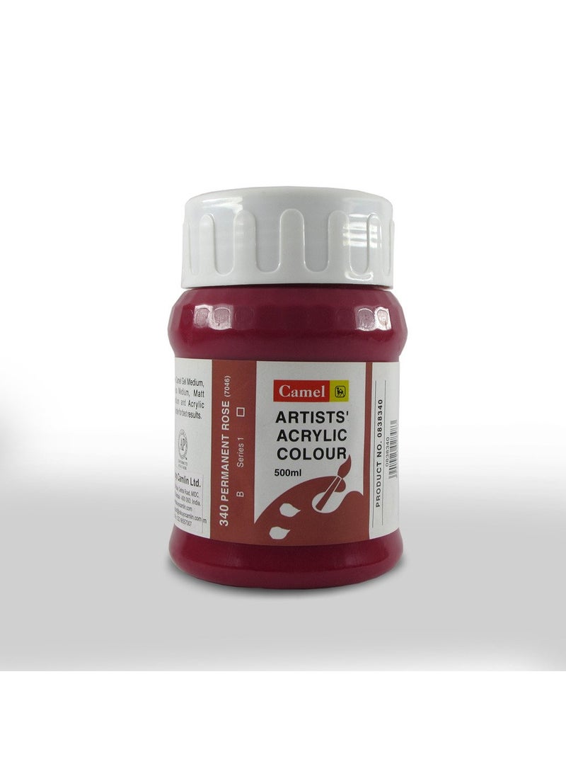 camel Camlin Kokuyo Artist Acrylic Colour 500 ml Series 1 Permanent Rose 