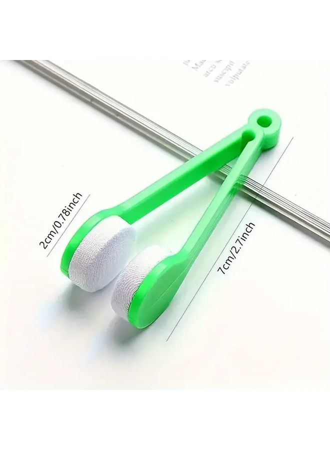 3 Pcs Portable Eyeglass Cleaning Brush Soft Microfiber Lens Wiper Scratch Free Glasses Cleaner With Keychain Hole For Home Office Use - Image 3