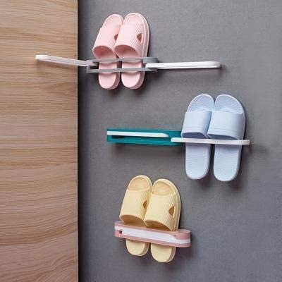 SHOPECOM 3-in-1 Wall-Mounted Slippers Shoe Storage Organizer Shoes Rack Hanger Foldable Towel Racks Holder Shoes Organizer Home Supplies (Multicolor) - Image 3