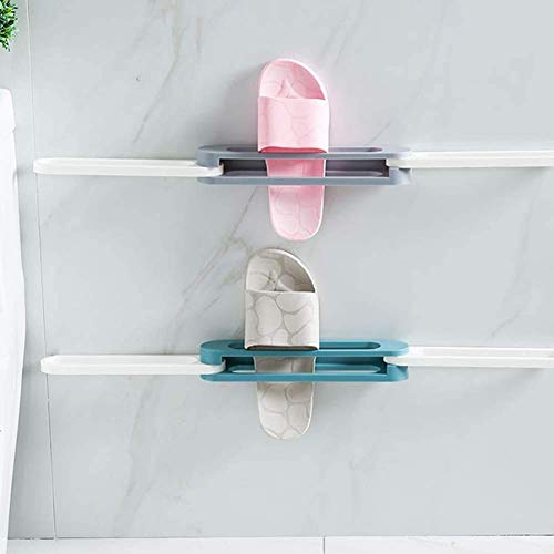SHOPECOM 3-in-1 Wall-Mounted Slippers Shoe Storage Organizer Shoes Rack Hanger Foldable Towel Racks Holder Shoes Organizer Home Supplies (Multicolor) - Image 2