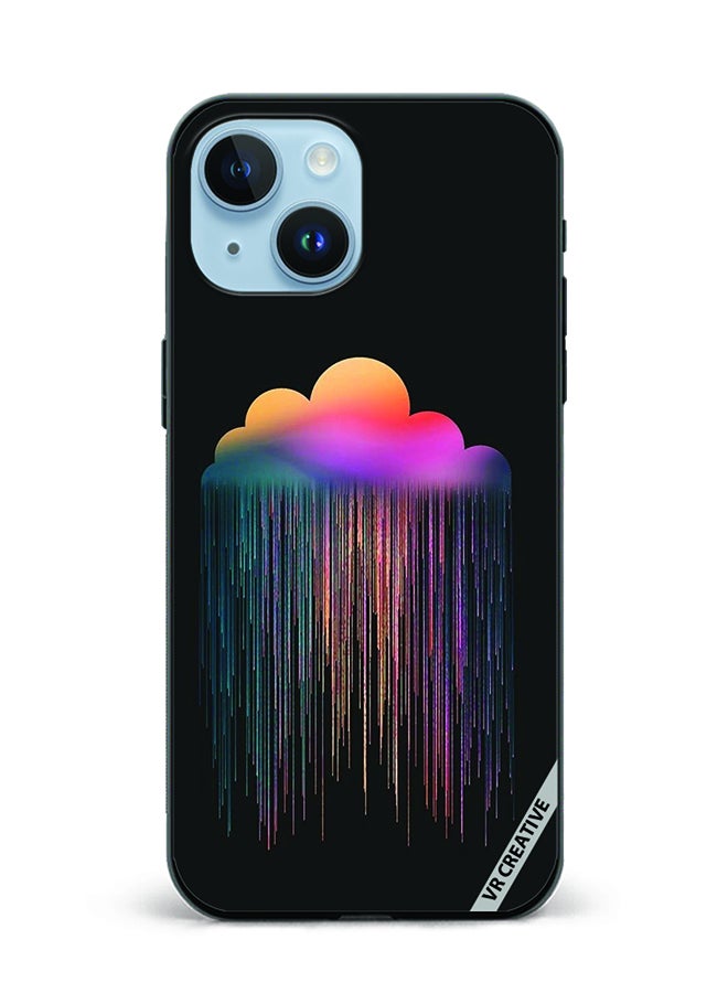 VR CREATIVE Protective Case Cover For Apple iPhone 15 Plus Colorful Rain Design Multicolour - Image 1