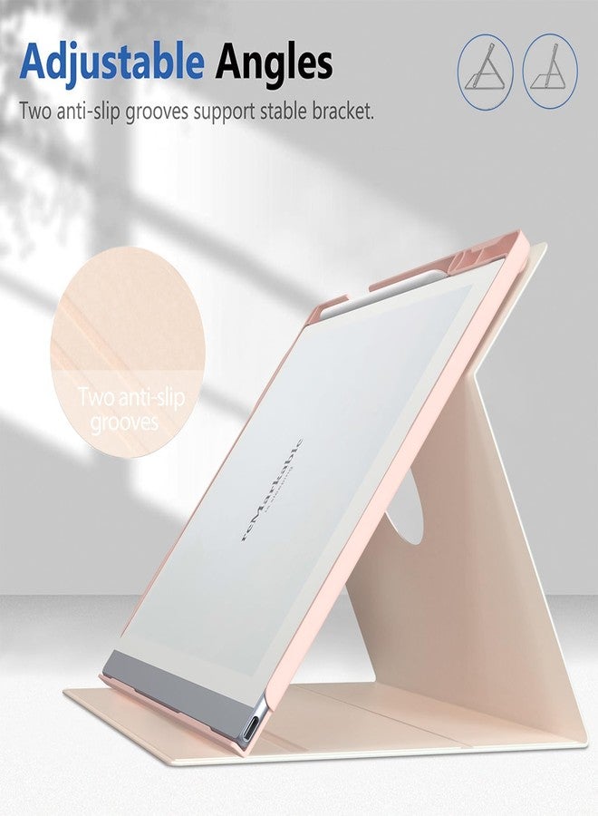 E NET-CASE Case for Remarkable 2 Paper Tablet- Multi-Viewing Adjustable Folding Book Folio Cover - with Built-in Pen Holder - for 10.3" 2020 Released (Pink) - Image 4