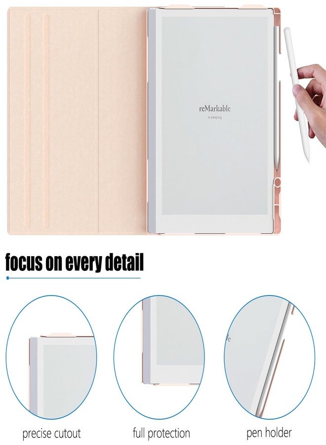 E NET-CASE Case for Remarkable 2 Paper Tablet- Multi-Viewing Adjustable Folding Book Folio Cover - with Built-in Pen Holder - for 10.3" 2020 Released (Pink) - Image 5