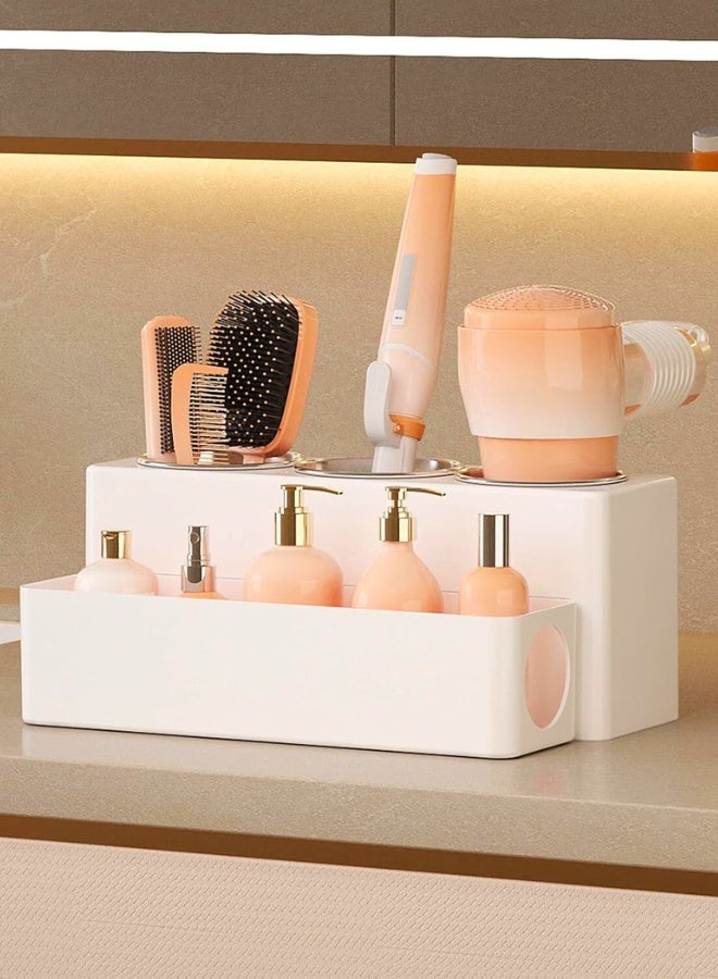 Chase Up Hair Tool Organizer, Hair Blow Dryer Holder Countertop, Removable Acrylic Hair Brush Storage Stand for Curling Iron/Hair Styling Tools/Makeup Accessories in Bathroom, Vanity, Kitchen - Image 2