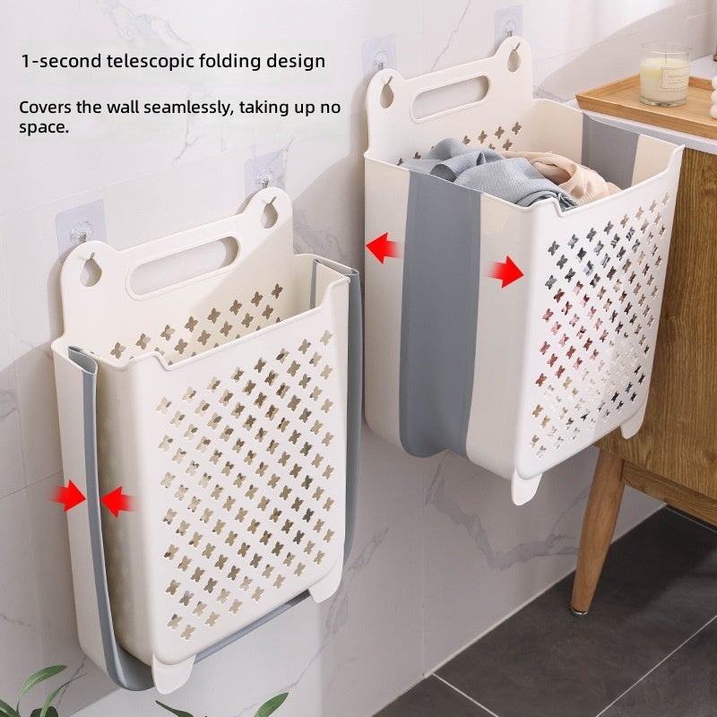Premium Foldable Wall-Mounted Laundry Basket for Bathroom Storage - Image 3