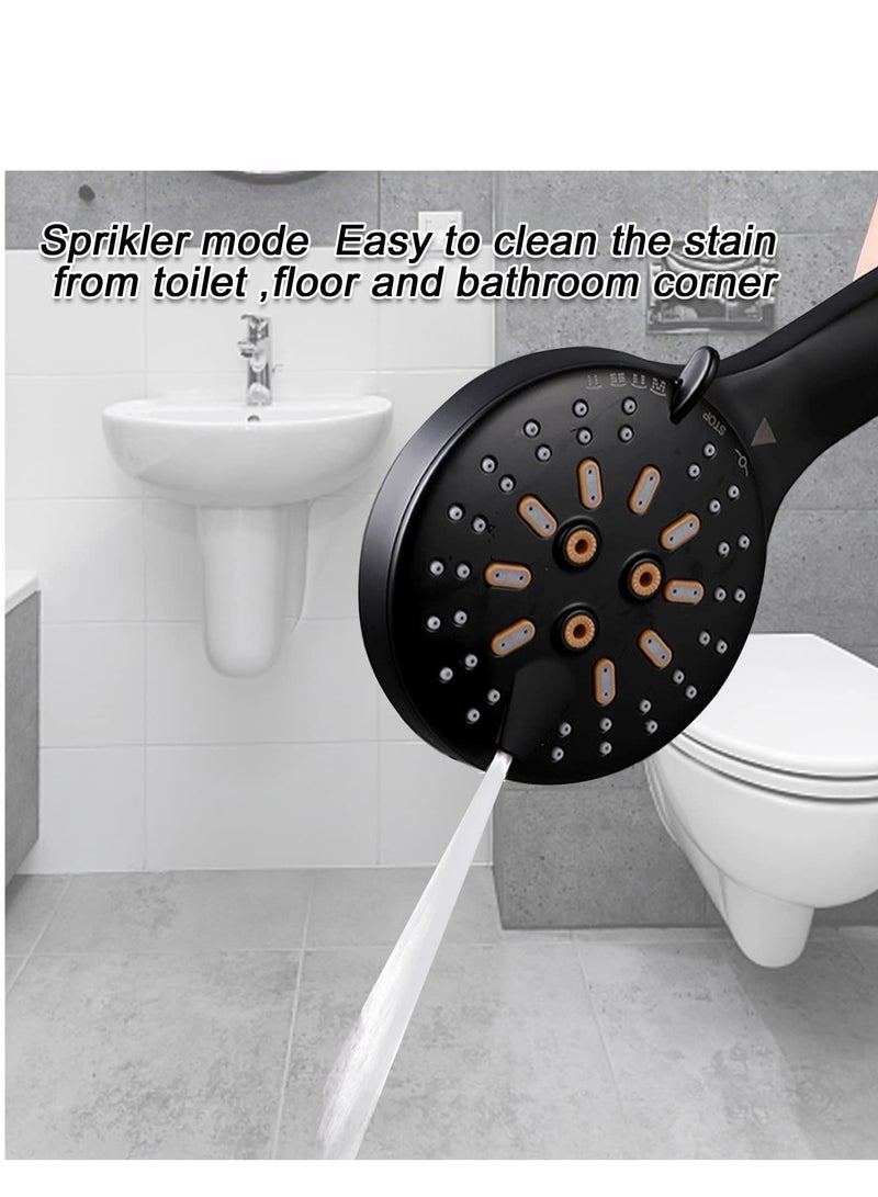 SYOSI Handheld Shower Head Set Stainless Steel Bath Showerheads, Shower Heads High Pressure With 6 Function Setting Multi functions Shower Head Holder 9.8Inch Shower Sprinkler  - Image 3