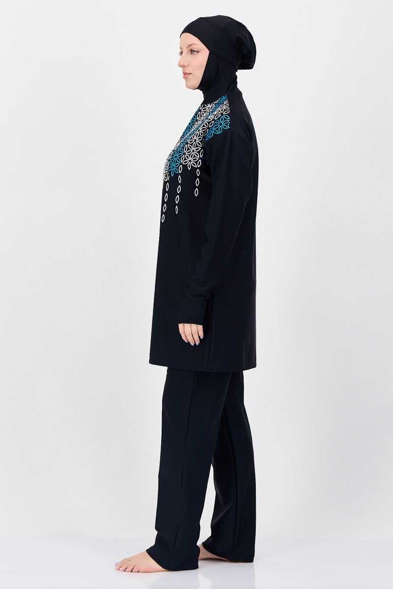 arena Women 2 Pieces Brand Logo Top And Bottom Swimsuit, Black - Image 3