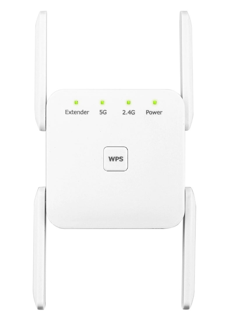 عربست - واي فاي موسع 2.4G / 5G ثنائي النطاق ، سرعة 1200 ميجابت في الثانية مع منفذ إيثرنت (أبيض) - Image 1