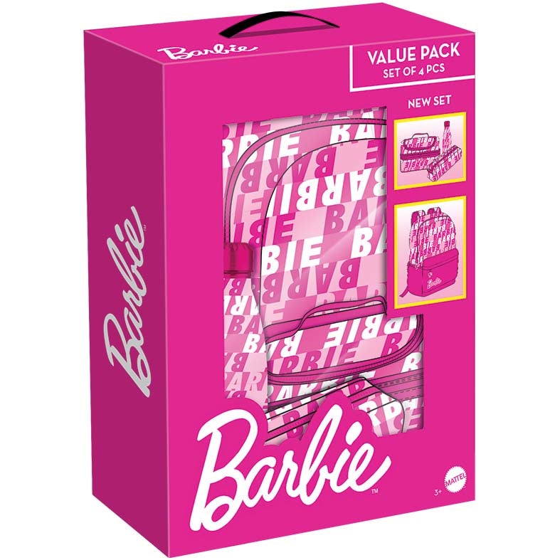 Barbie 4 Pcs Backpack Set with Lunch Bag, Water Bottle & Pencil Case - Image 5