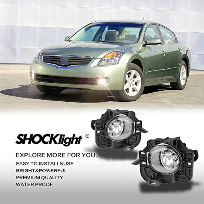 Shocklight Fog Lights Compatible With 20072009 Nissan Altima 4Dr Sedan Fog Lamps Assembly With Wiring Harness And Switch - Image 4