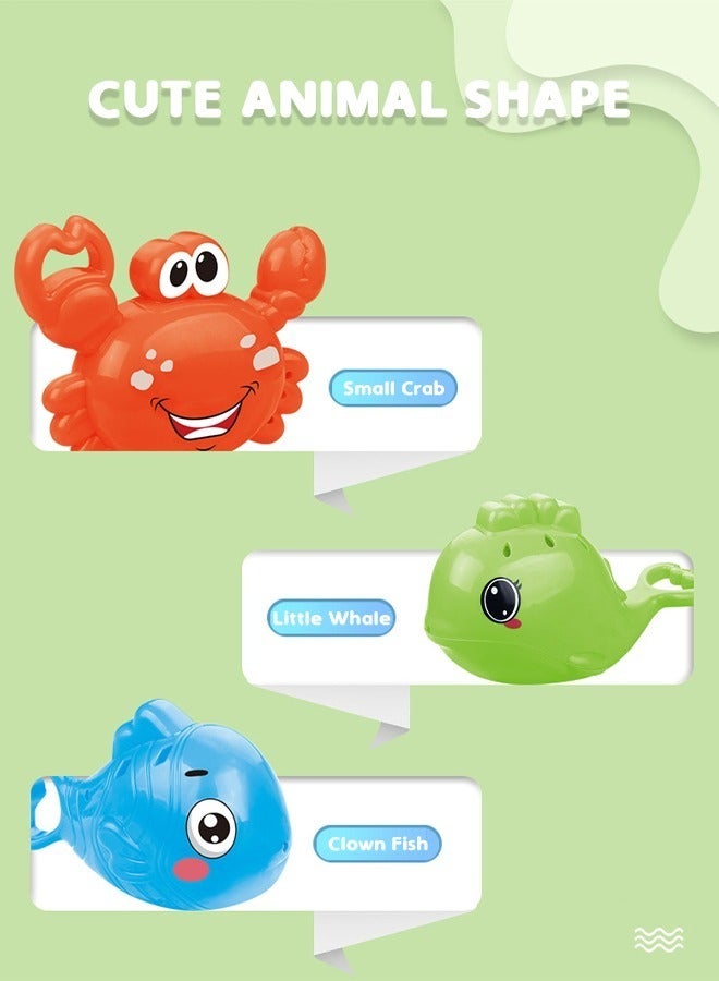 جرويك 9-Piece Bath Toys Fishing Games with Fish Net and Rod Clown Whale Crab Ducks Bathroom Time Bathtub Play for Toddlers Baby Kids - Image 4