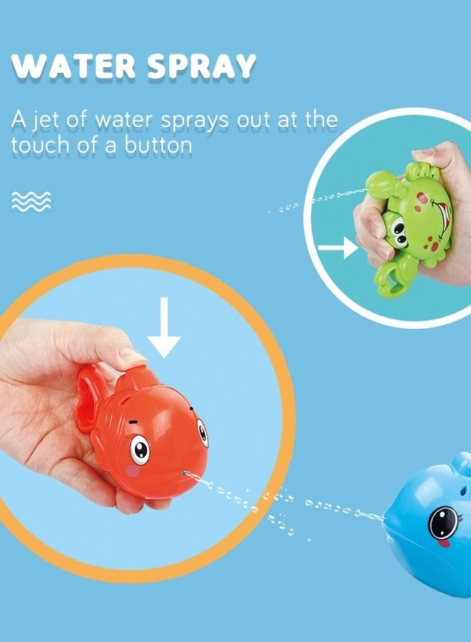 جرويك 9-Piece Bath Toys Fishing Games with Fish Net and Rod Clown Whale Crab Ducks Bathroom Time Bathtub Play for Toddlers Baby Kids - Image 5