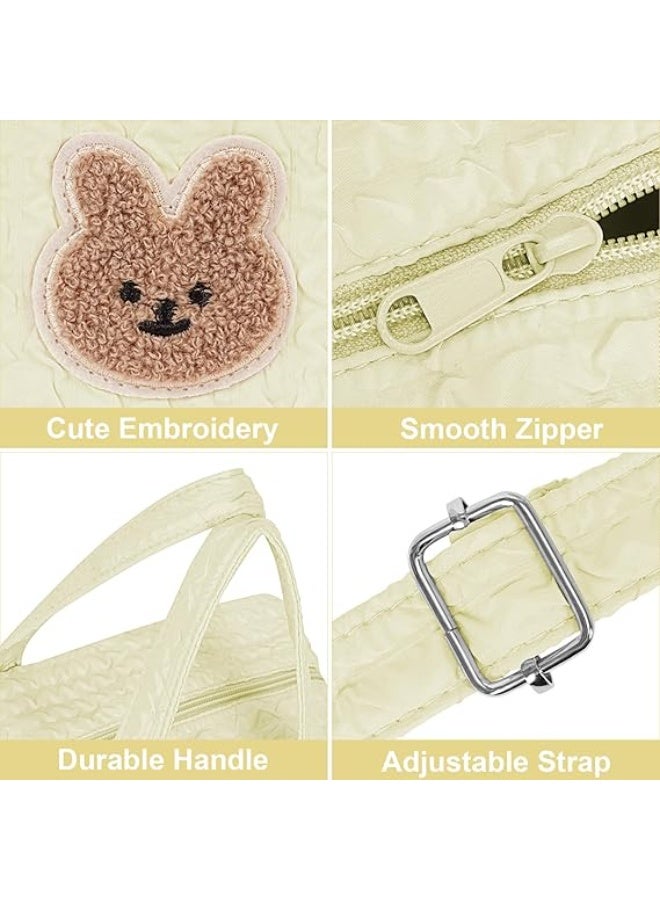 DOOKOO Diaper Bag Tote for Baby Girl Mommy Bag Quilted Cotton Baby Diaper Bag Travel Diaper Multifunction Maternity Bag Travel Storage Bag Diaper Tote Bag without Doll No accessories - Image 3