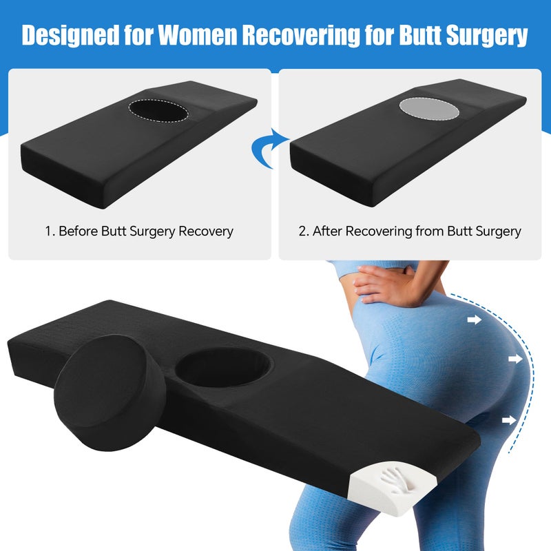 HOMBYS BBL Bed After Surgery for Sleeping with Hole,High Density Foam BBL Mattress with Hole,Brazilian Butt Lift Recovery Pillow After Surgery with Removable Cover (70.9x22.2x8in) - Image 2