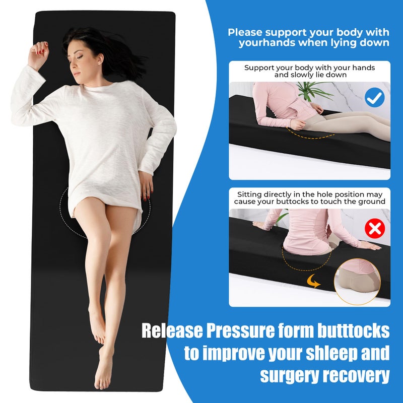 HOMBYS BBL Bed After Surgery for Sleeping with Hole,High Density Foam BBL Mattress with Hole,Brazilian Butt Lift Recovery Pillow After Surgery with Removable Cover (70.9x22.2x8in) - Image 4