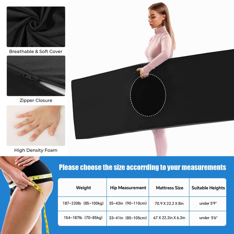 HOMBYS BBL Bed After Surgery for Sleeping with Hole,High Density Foam BBL Mattress with Hole,Brazilian Butt Lift Recovery Pillow After Surgery with Removable Cover (70.9x22.2x8in) - Image 5