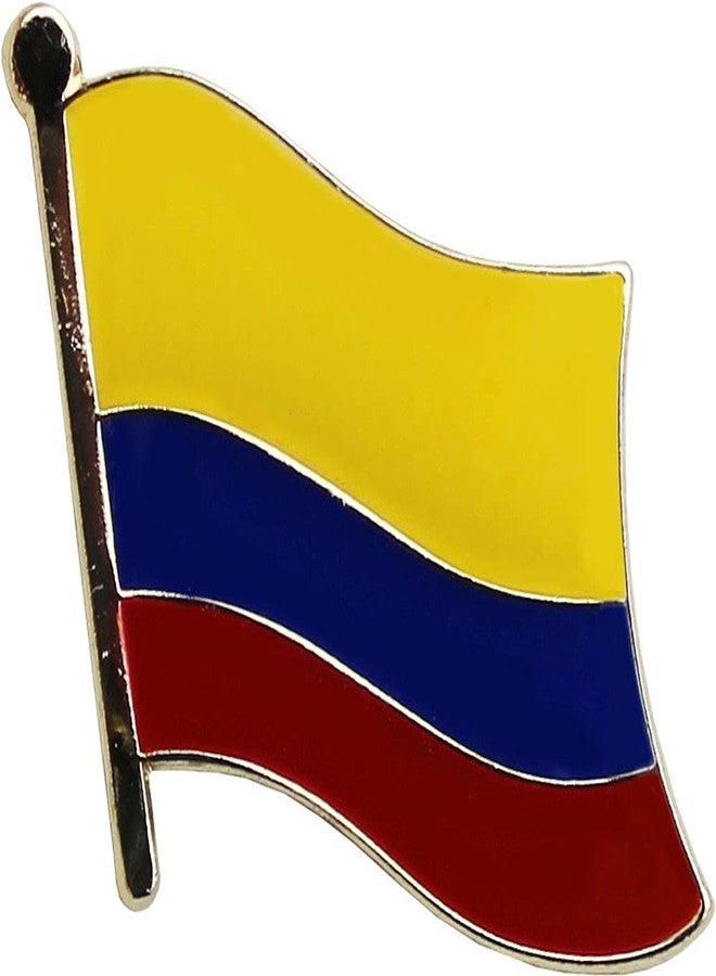 Flagline Colombia Flag Die-struck Metal Single Lapel Pin with Butterfly Clasp Closure - Image 1