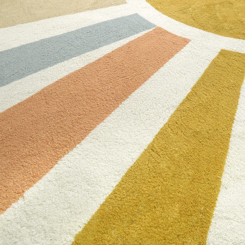 STARUIA Boho Sun Round Area Rug for Living Room, 6 Ft Washable Nursery Rug for Playroom, Colorful Circle Rugs for Kids Bedroom, Non-Slip Circluar Carpet Soft Large Kid Rug for Classroom Dorm - Image 5