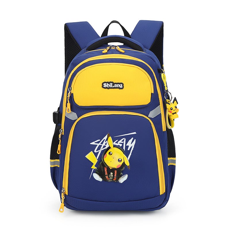 Large-Capacity Animation Cartoon Trolley Schoolbag Primary School Boys 1-3-6 Grades Can Pull Back Drag Climbing Six Wheels - Image 1