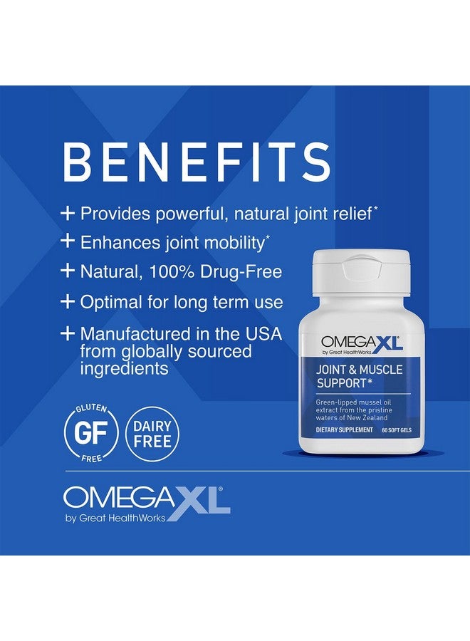 OmegaXL Joint Support Supplement - 60 Softgels & VitaminXL D3 High Potency Daily Vitamin D 5000 IU 125mcg Immune Support Supplement (30 Softgels) - 2 Pack
