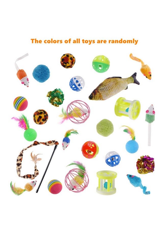 QBSM Cat Christmas Plaid Pet Paw Stockings with 26 Pcs Cat Toys for Cats and Kitten (Cat with 26 Toys) - Image 5