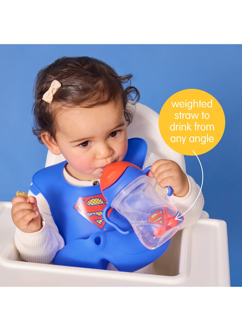 b.box Superman Sippy Cup with Weighted Straw, Leak-Proof Toddler Training Cup, Easy Grip Handles, BPA Free, Baby Transition Cup - Image 5