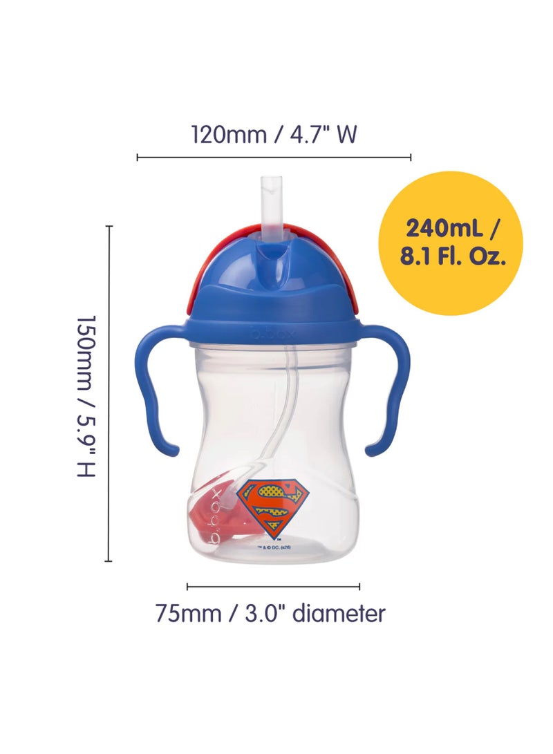 b.box Superman Sippy Cup with Weighted Straw, Leak-Proof Toddler Training Cup, Easy Grip Handles, BPA Free, Baby Transition Cup - Image 3