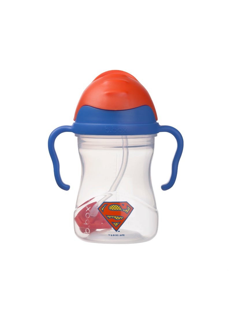 b.box Superman Sippy Cup with Weighted Straw, Leak-Proof Toddler Training Cup, Easy Grip Handles, BPA Free, Baby Transition Cup - Image 1