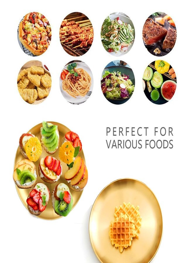 ICSTM Stainless Steel Plates,8Inch Toddlers Kids,Perfect for Snack Candy Pizza Fruit Camping Etc.No Plastic and Dishwasher Safe (2, Golden) - Image 2