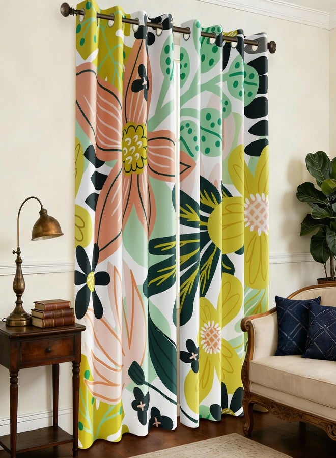 Tyrot Boho Floral 100% Blackout Curtains fo Bedroom 96 inch Long 2 Panels Mid Century Botanical Black Out Curtains for Living Room Grommet Thermal Insulated Room Darkening Window Drapes - Image 2