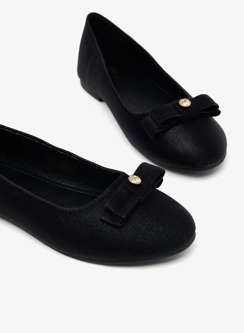ELLA Textured Classic Ballet Flat With Bow - Image 4