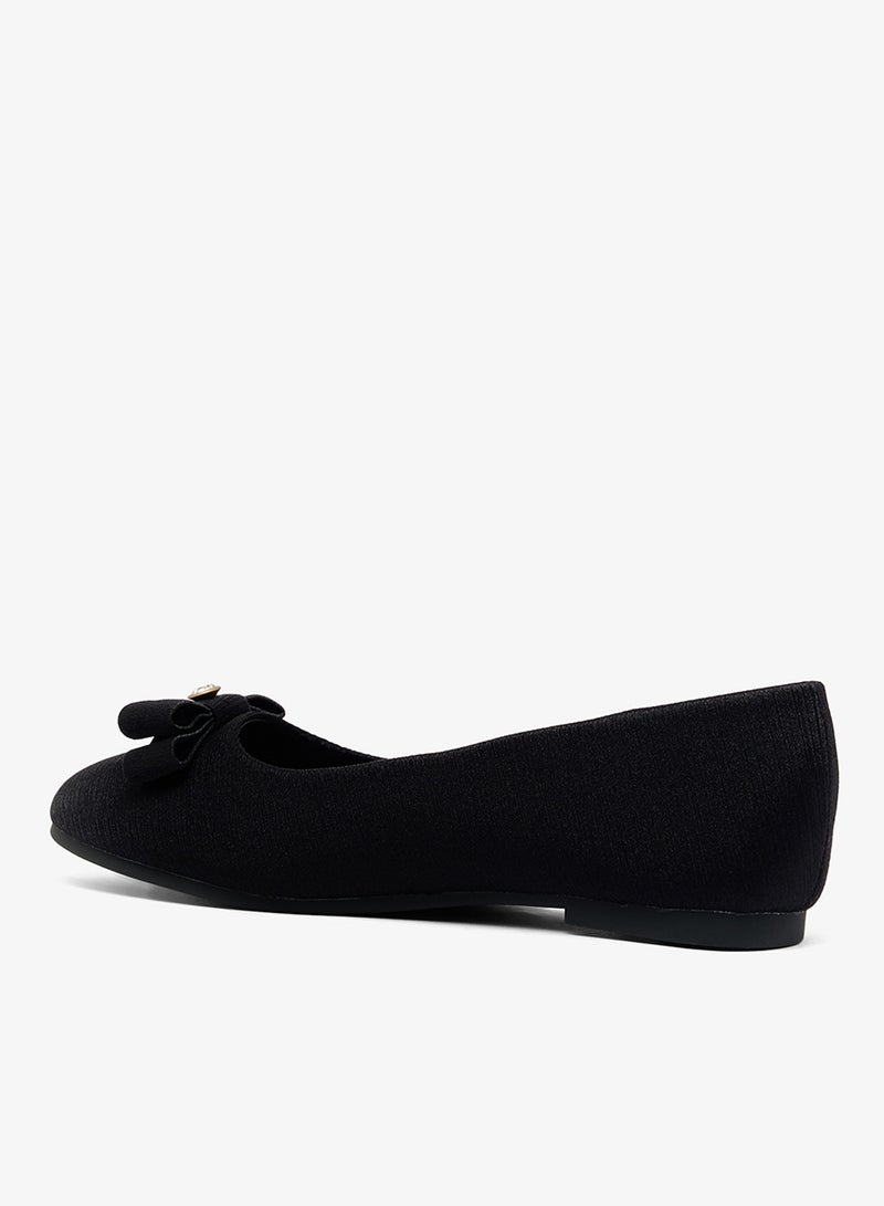 ELLA Textured Classic Ballet Flat With Bow - Image 2