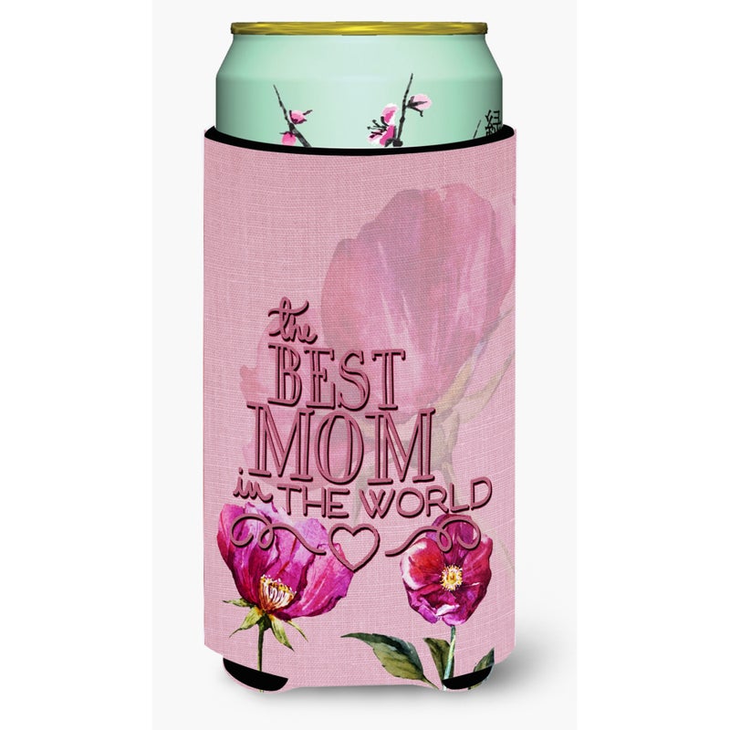 ""Caroline's Treasures The Best Mom In The World Tall Boy Beverage Insulator Hugger  Multicolor""