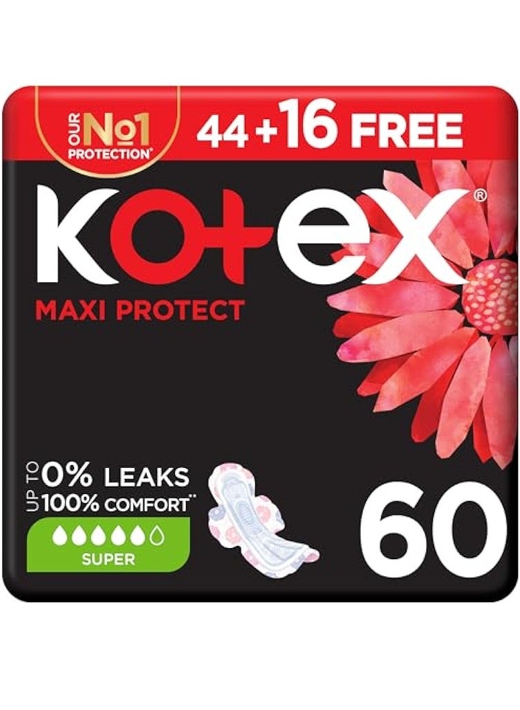 Kotex MAXI PROTECT 60 PADS