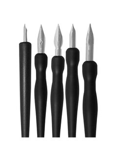 Generic Black Comic Dip Pen Set Ink Writing Calligraphy Pen Artists Drawing Cartoon Pens with 5 Replacement Nibs for Comic Calligraphy Pen-and-Ink Drawing  - Image 4