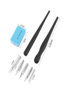 Generic Black Comic Dip Pen Set Ink Writing Calligraphy Pen Artists Drawing Cartoon Pens with 5 Replacement Nibs for Comic Calligraphy Pen-and-Ink Drawing  - Image 5